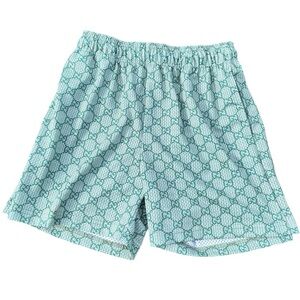 Bravest Studios Sage Green Gucci Monogram Mesh Shorts Size XS Like-New Condition